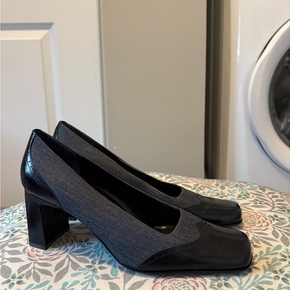 Bandolino Black and Denim Heels